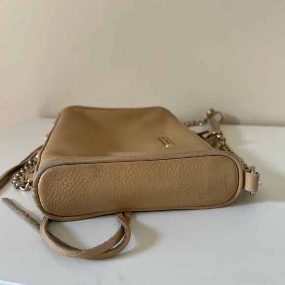Rebecca Minkoff Tan / Beige Mini 5 Zip Rocker Crossbody Leather Handbag - Picture 10 of 12